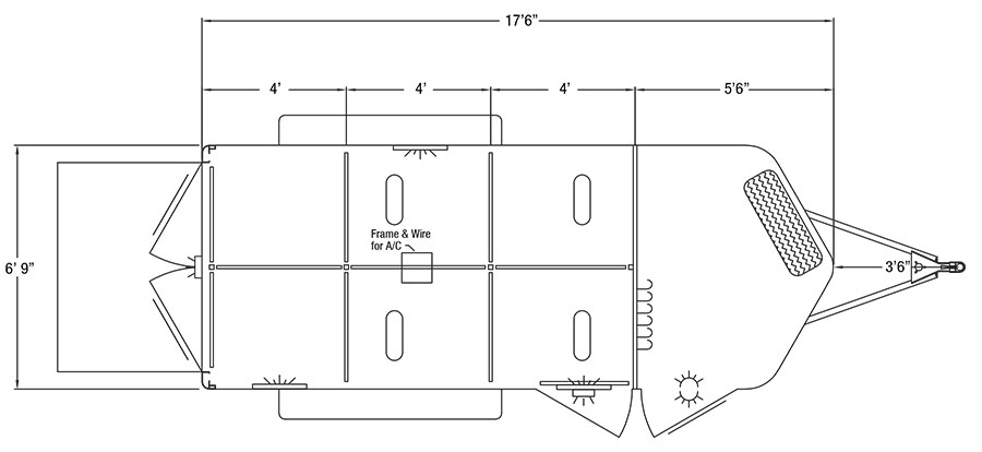 Sundowner Showman GT Bumper Pull Trailer Floorplan